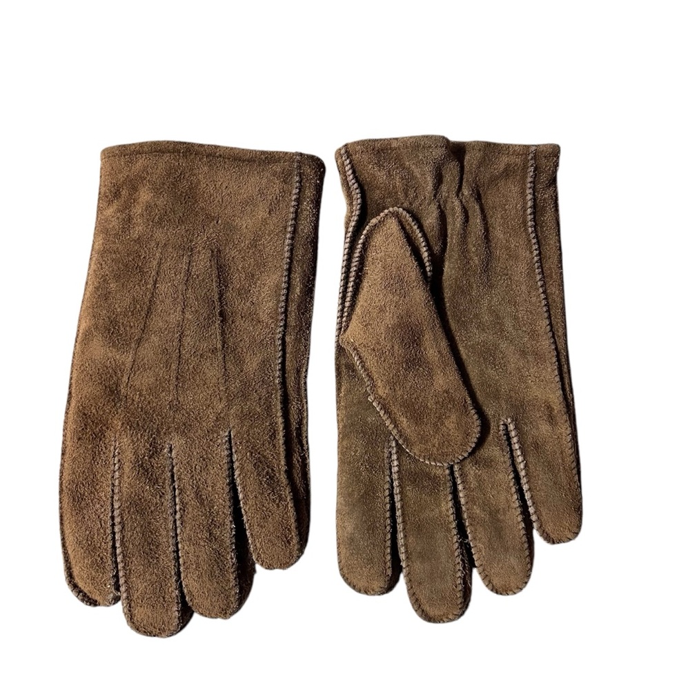 Vintage 1970’s Cowhide Split Leather Sherpa Lined Gloves Sz MD